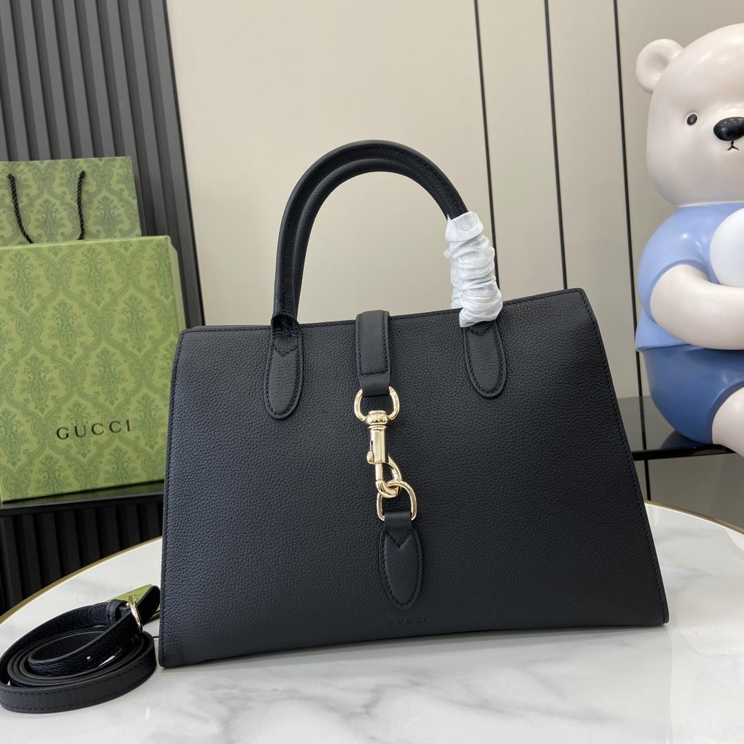 Gucci Medium Tote Bag With Hook Closure - FashionPlug
