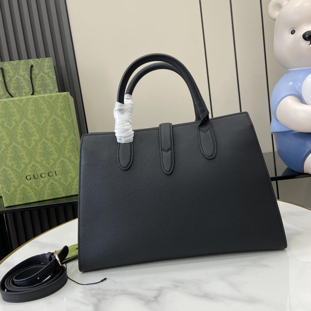 Gucci Medium Tote Bag With Hook Closure - FashionPlug