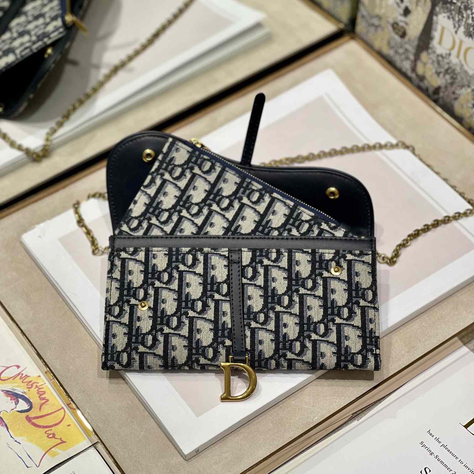 Dior Saddle Pouch With Chain - FashionPlug