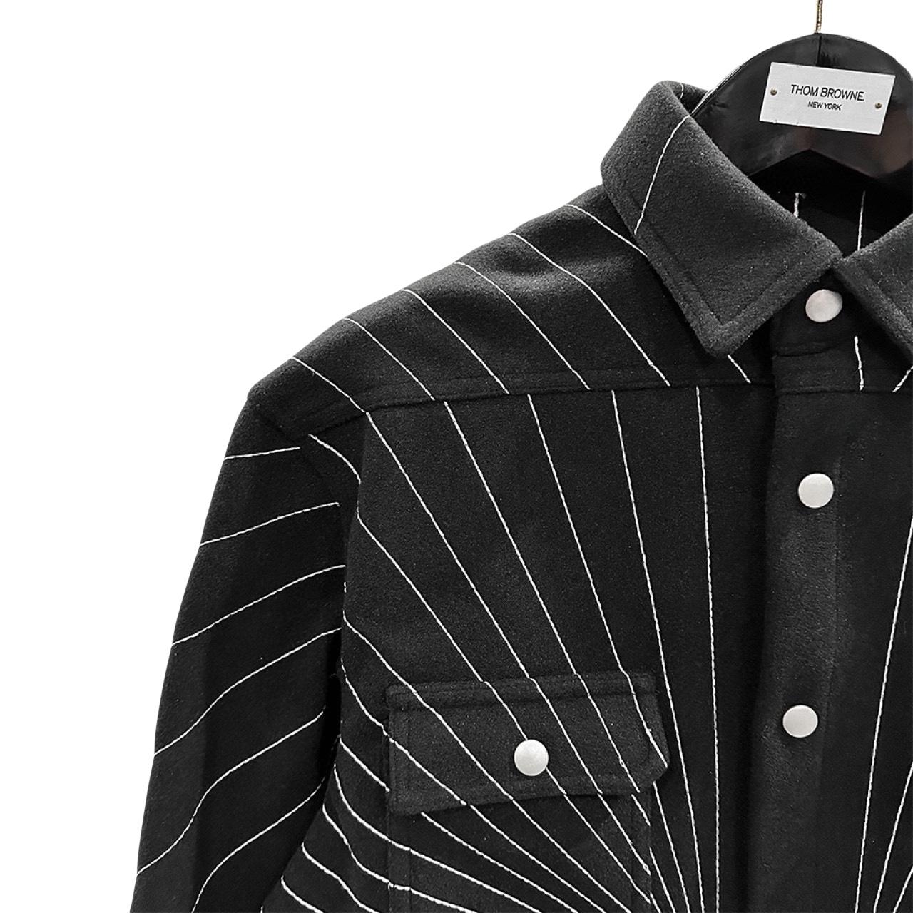 Rick Owens Oversized Outershirt Boiled Wool Radiance - FashionPlug