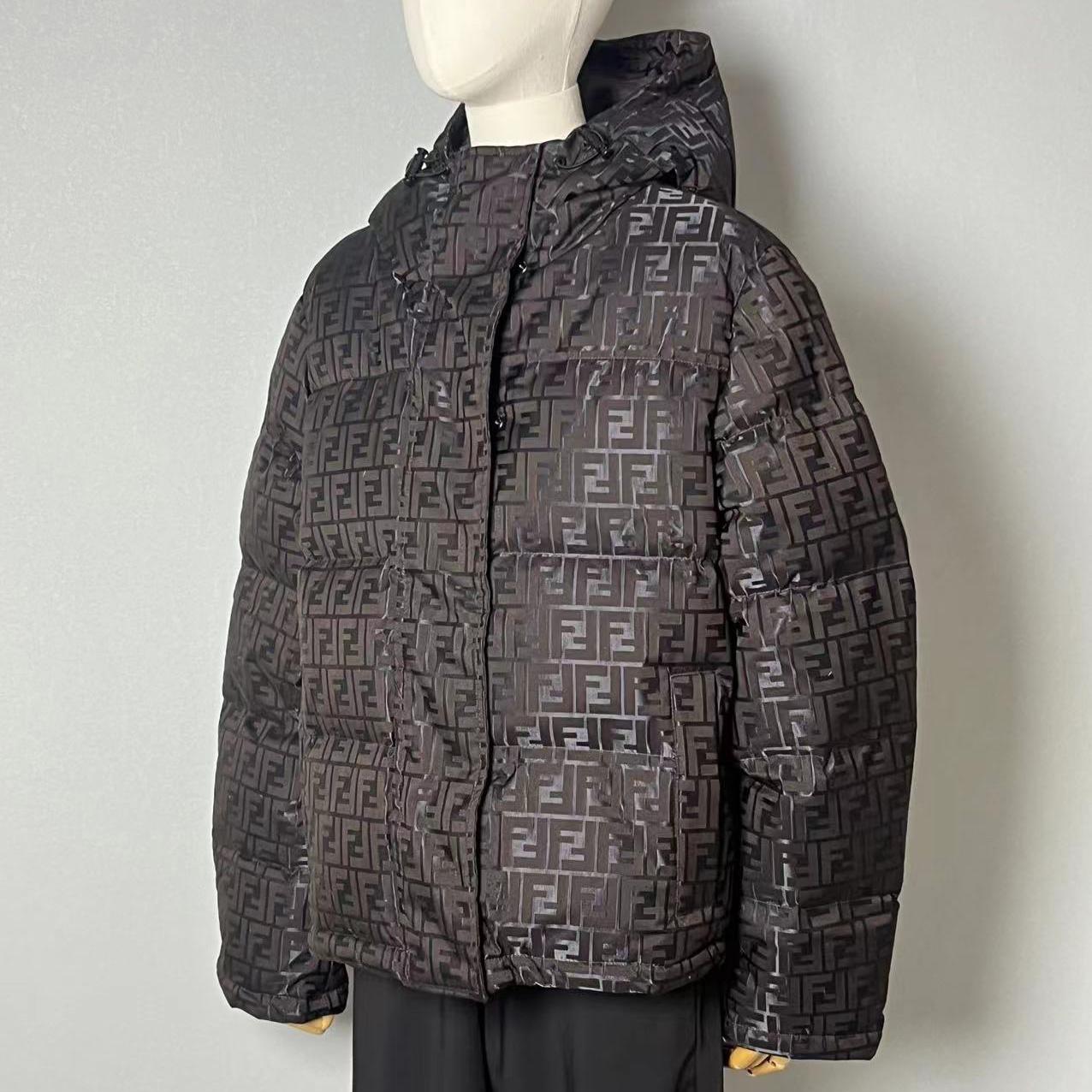Fendi Brown Tech Fabric Down Jacket - FashionPlug