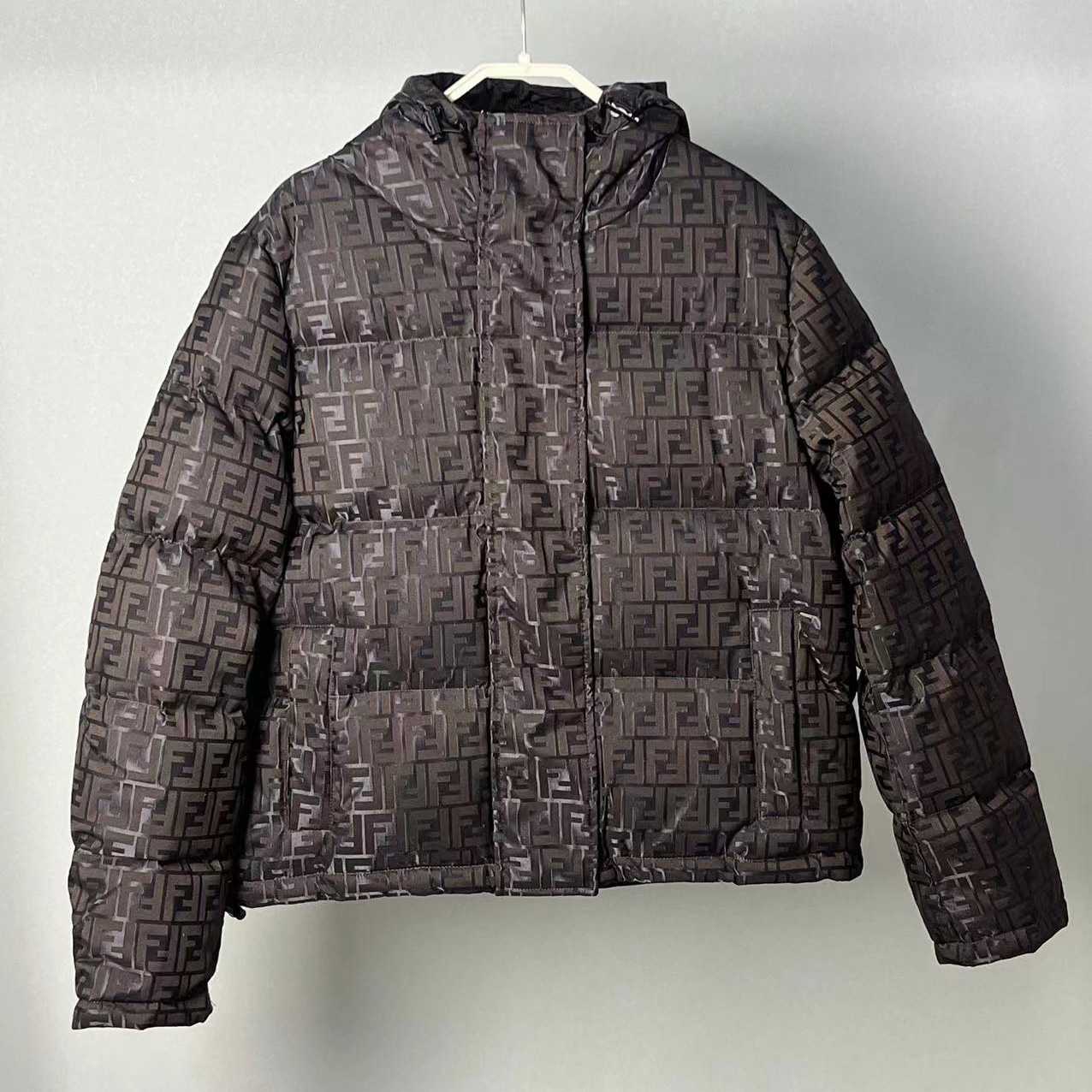 Fendi Brown Tech Fabric Down Jacket - FashionPlug