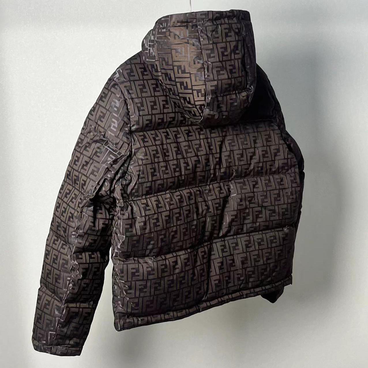 Fendi Brown Tech Fabric Down Jacket - FashionPlug