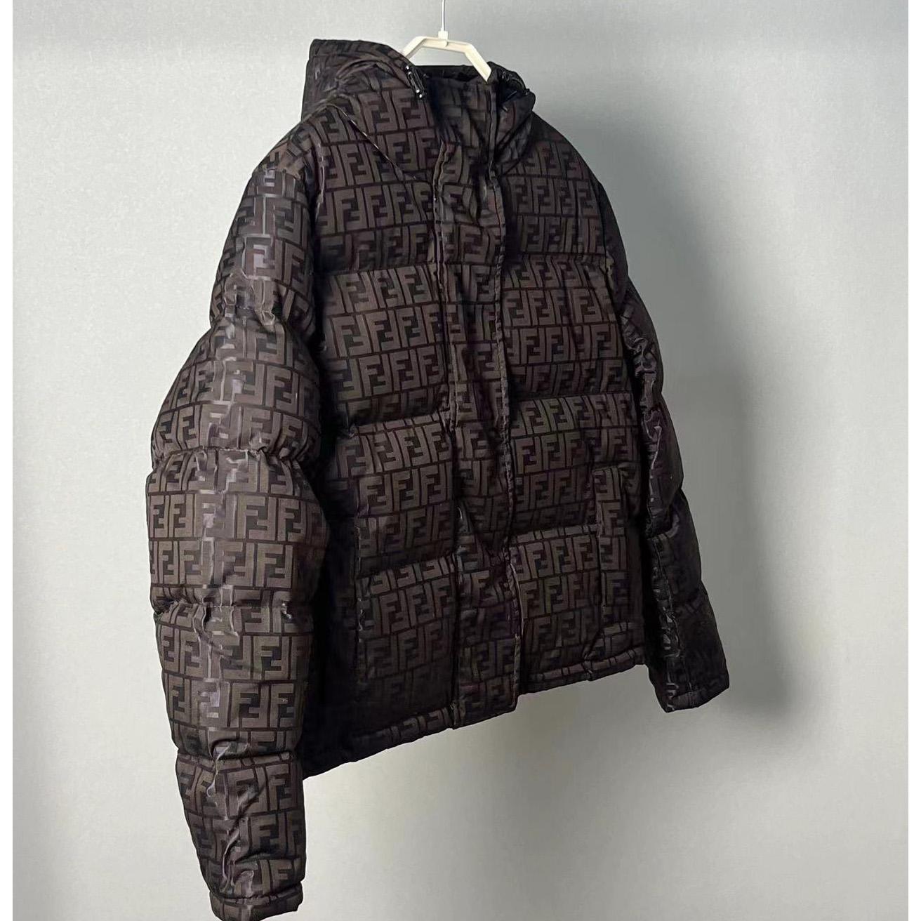 Fendi Brown Tech Fabric Down Jacket - FashionPlug
