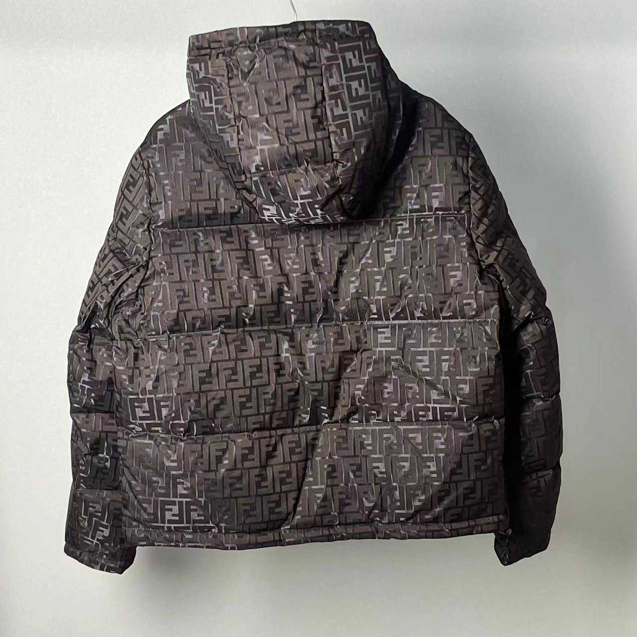 Fendi Brown Tech Fabric Down Jacket - FashionPlug