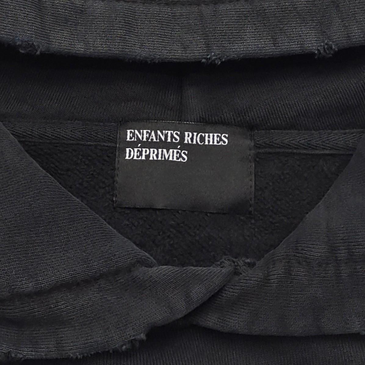 Enfants Riches Deprimes Navy Washed Classic Logo Cotton Hoodie - FashionPlug