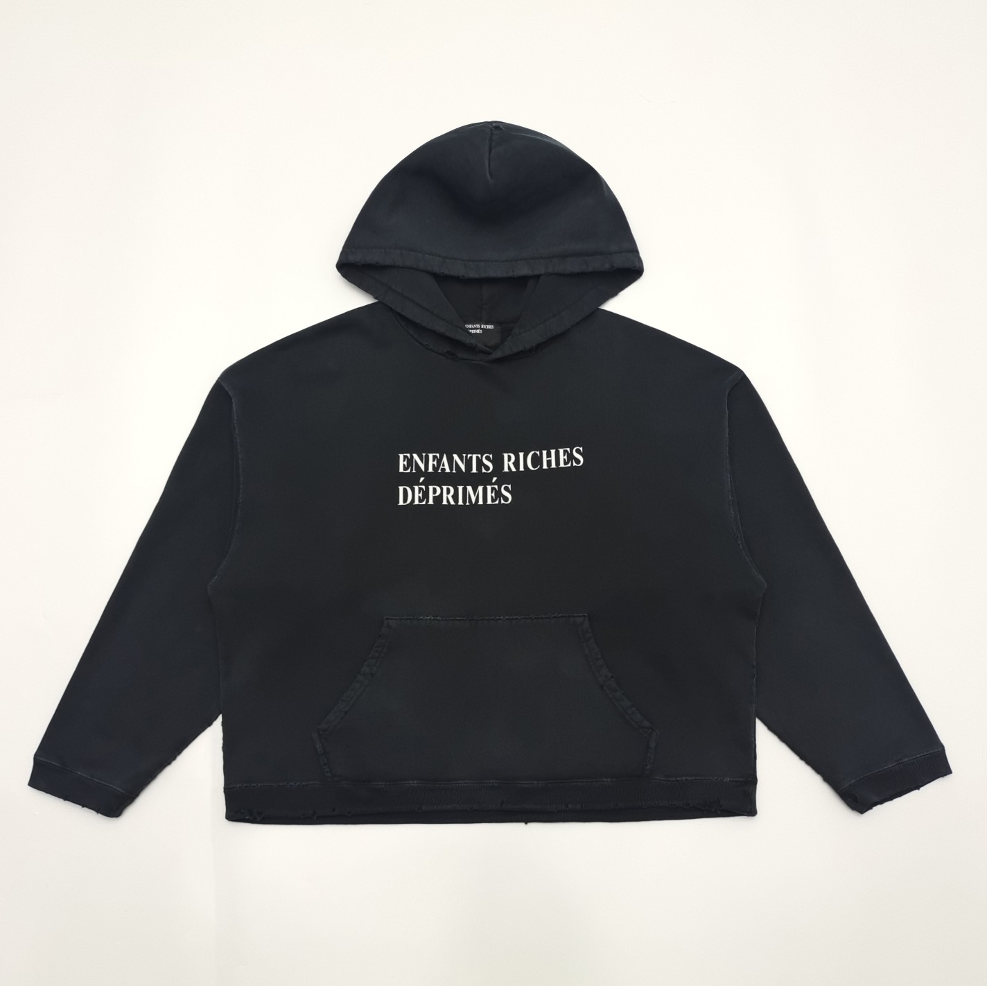 Enfants Riches Deprimes Navy Washed Classic Logo Cotton Hoodie - FashionPlug