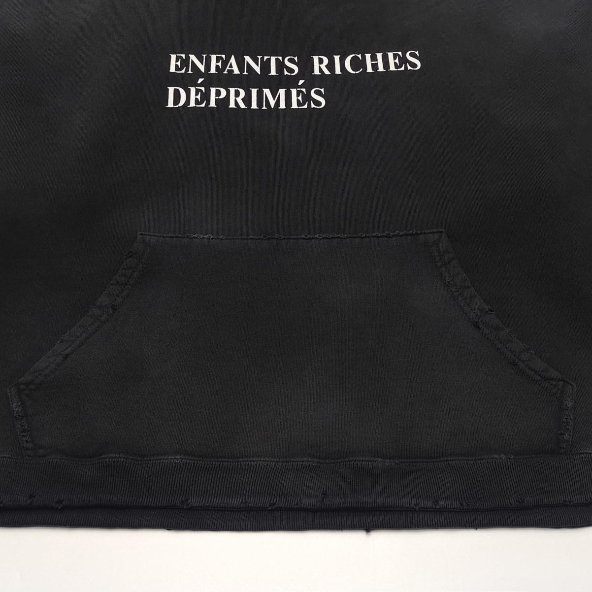 Enfants Riches Deprimes Navy Washed Classic Logo Cotton Hoodie - FashionPlug