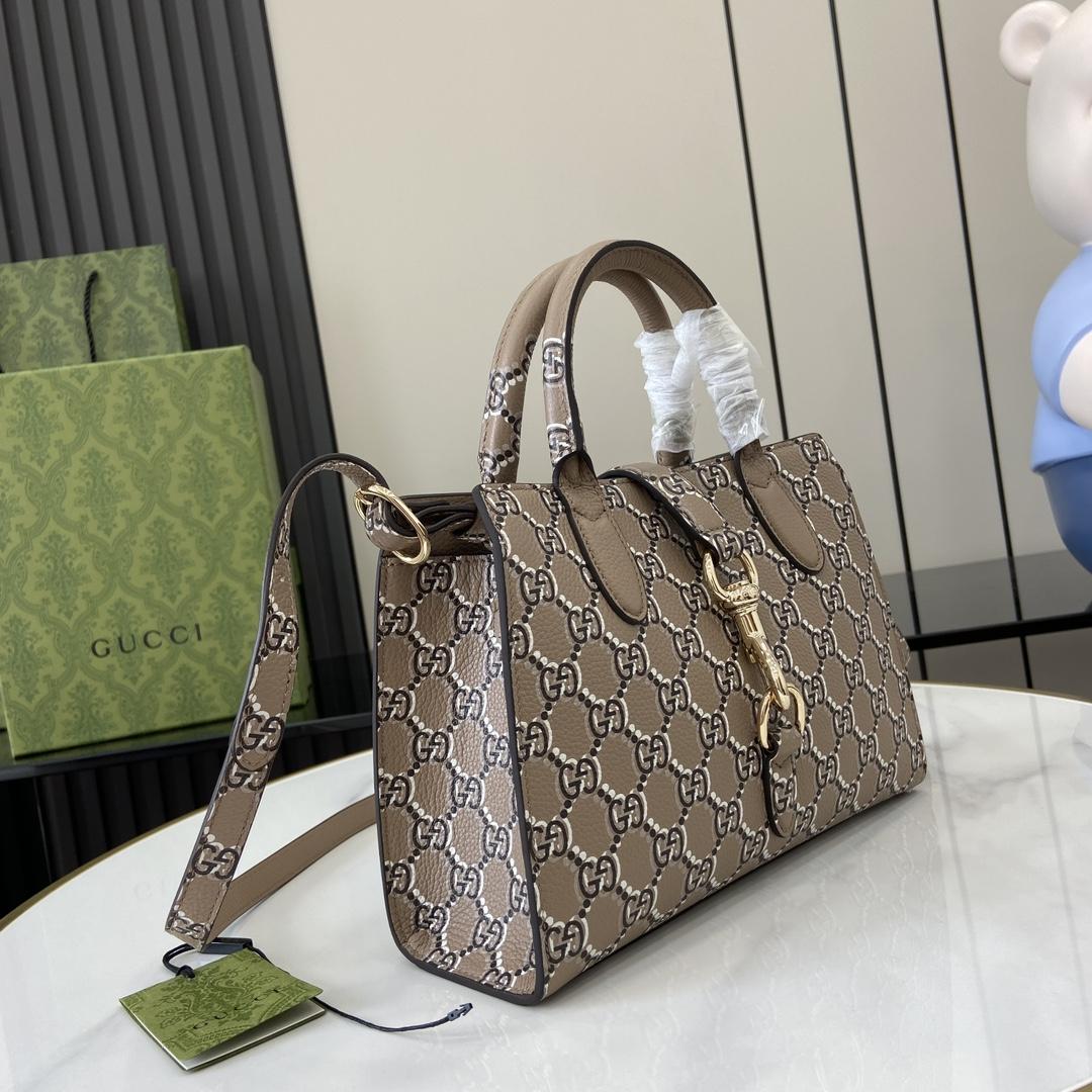 Gucci Small Tote Bag With GG Shadow  - FashionPlug