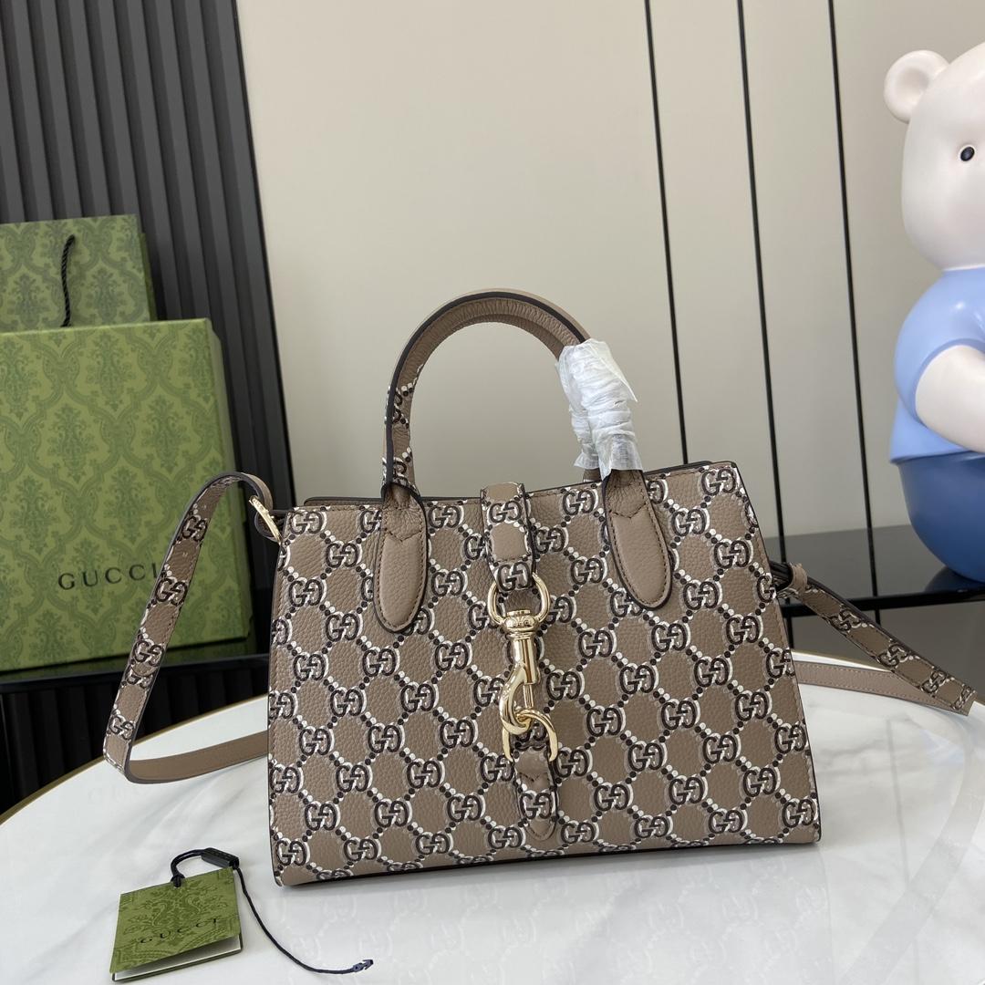 Gucci Small Tote Bag With GG Shadow  - FashionPlug