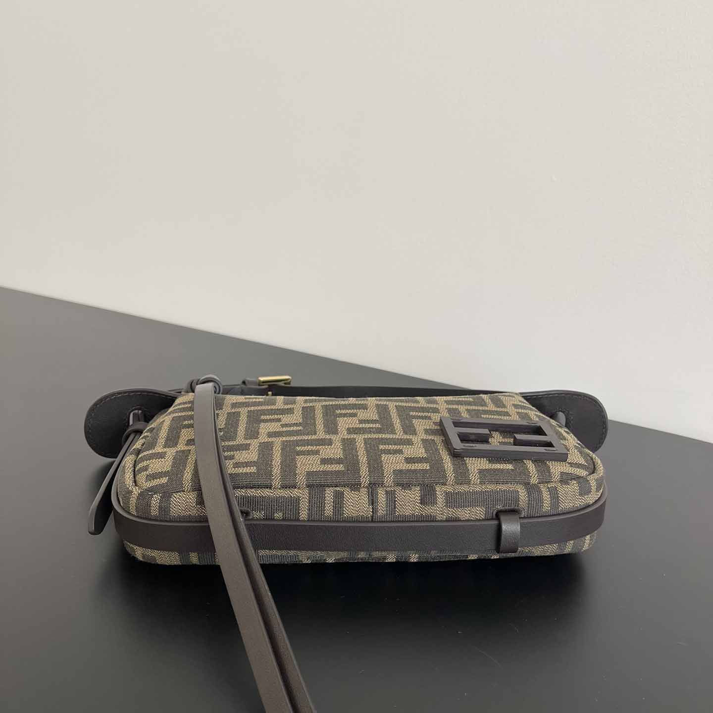 Fendi Simply Fendi Mini Brown FF Jacquard Fabric Mini Bag - FashionPlug