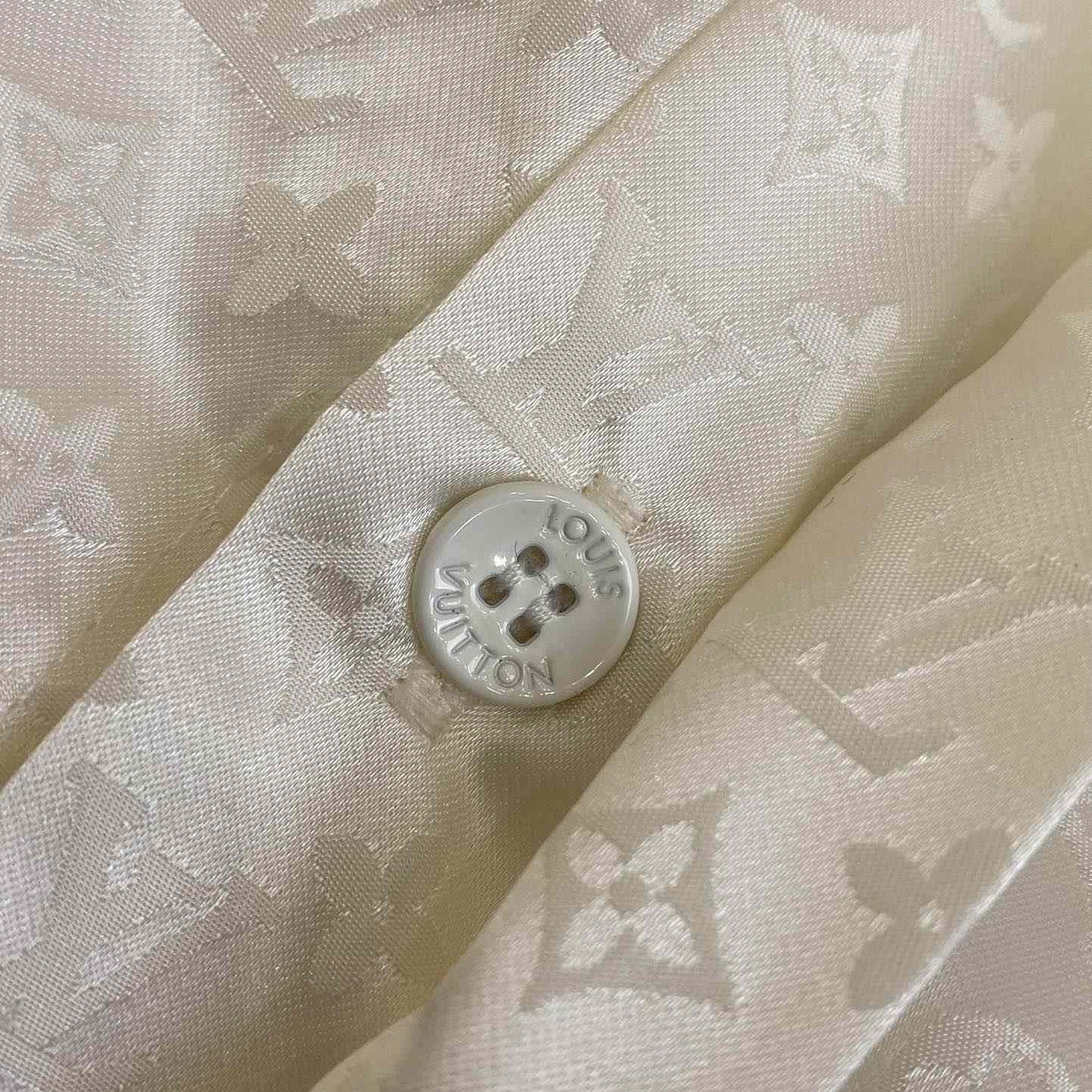 Louis Vuitton Monogram Long-Sleeved Silk Shirt - FashionPlug