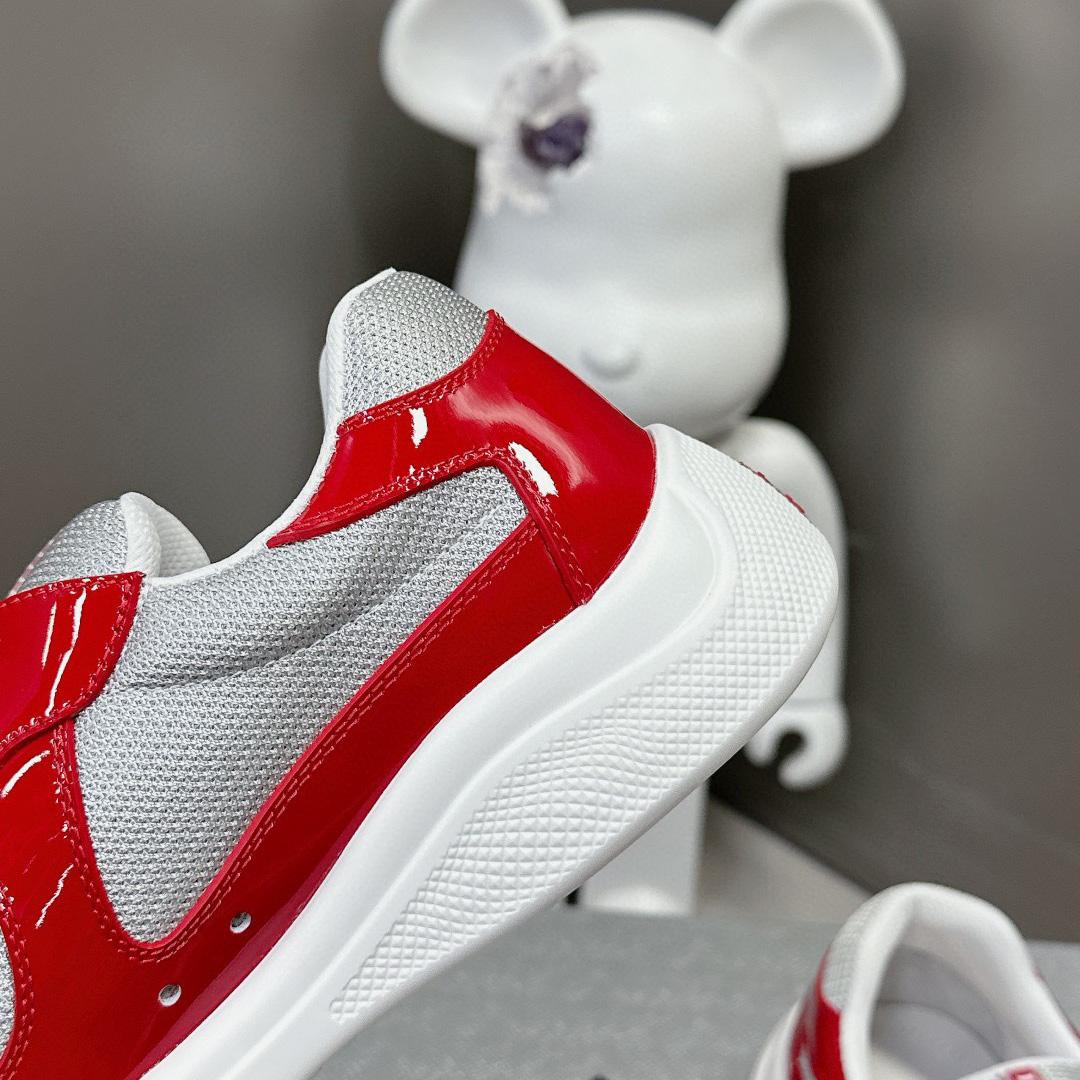 Prada Patent Leather And Technical Fabric Prada America's Cup Sneakers - FashionPlug