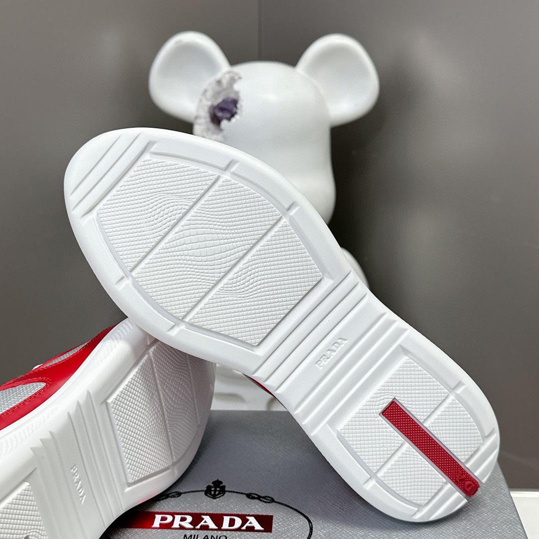 Prada Patent Leather And Technical Fabric Prada America's Cup Sneakers - FashionPlug