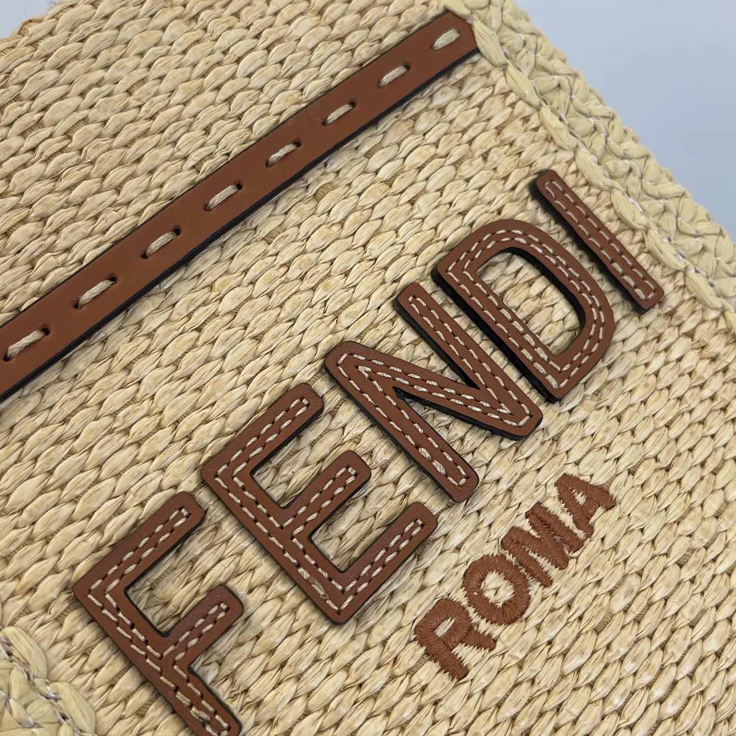 Fendi Mini Sunshine Shopper Beige Cotton Fiber Mini-bag - FashionPlug