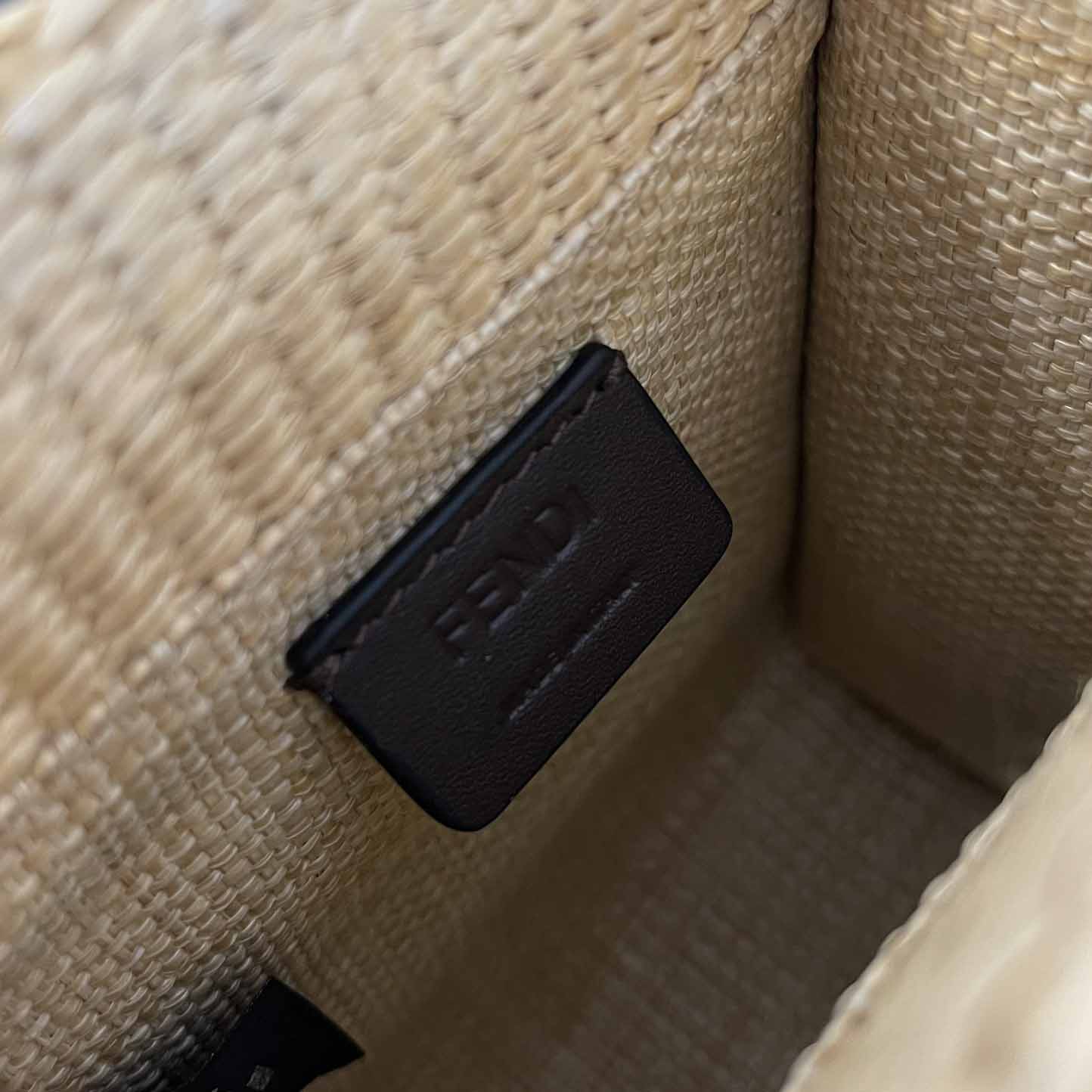 Fendi Mini Sunshine Shopper Beige Cotton Fiber Mini-bag - FashionPlug