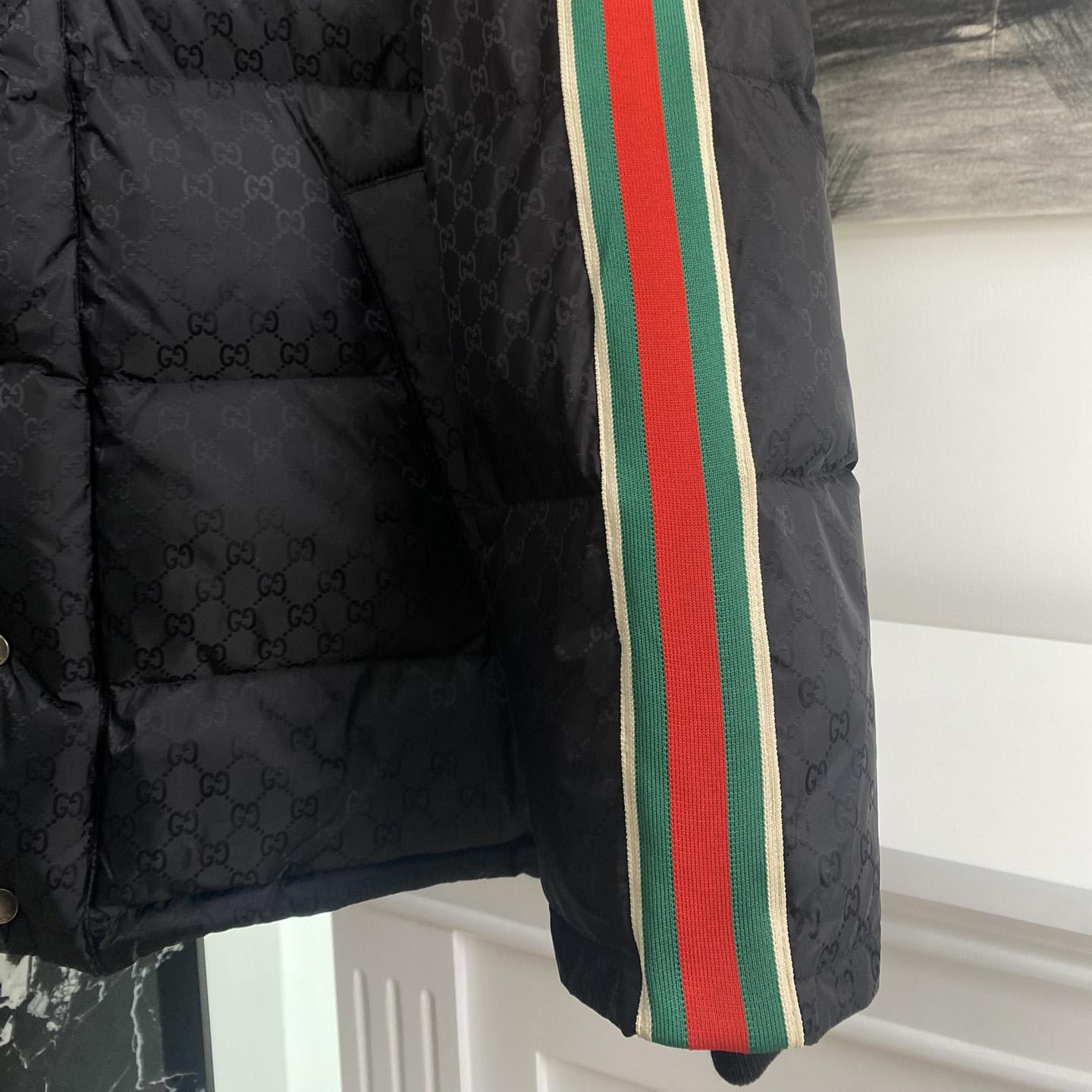 Gucci GG Nylon Jacquard Jacket With Web - FashionPlug