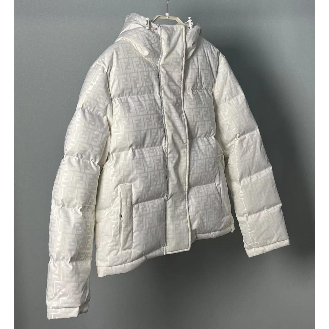 Fendi White Tech Fabric Down Jacket - FashionPlug