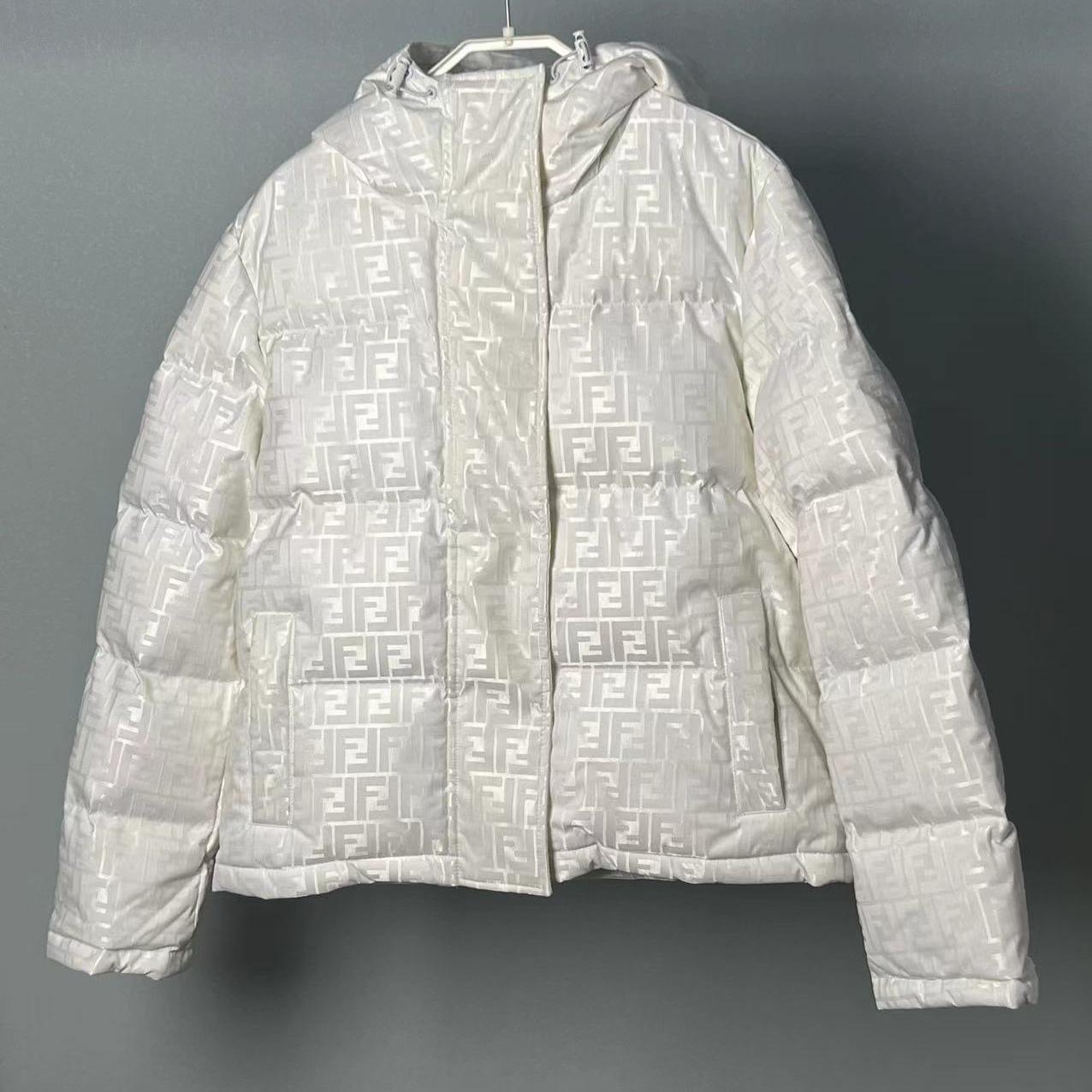 Fendi White Tech Fabric Down Jacket - FashionPlug