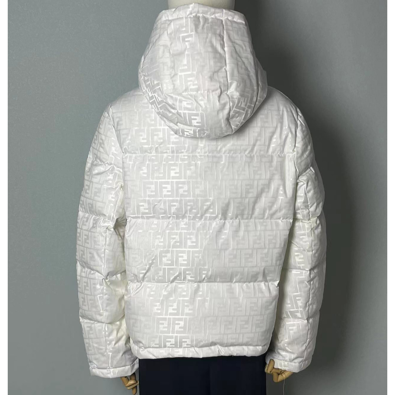 Fendi White Tech Fabric Down Jacket - FashionPlug