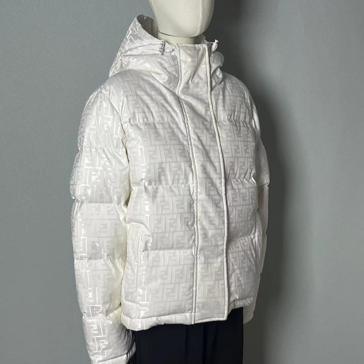 Fendi White Tech Fabric Down Jacket - FashionPlug