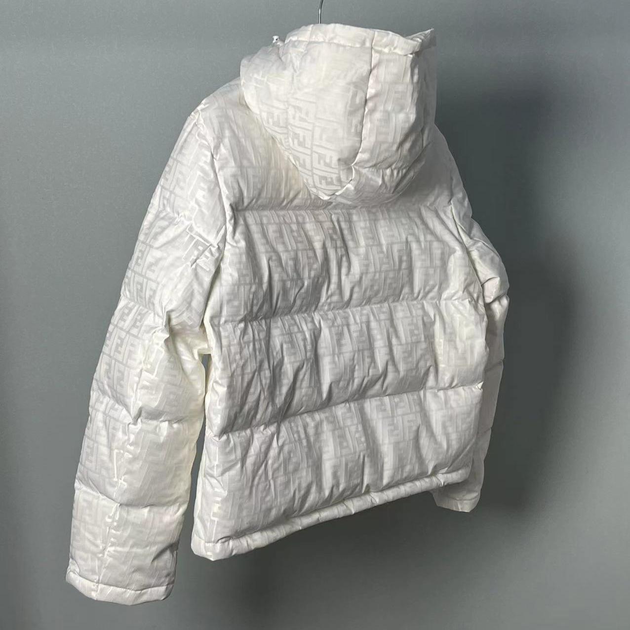 Fendi White Tech Fabric Down Jacket - FashionPlug