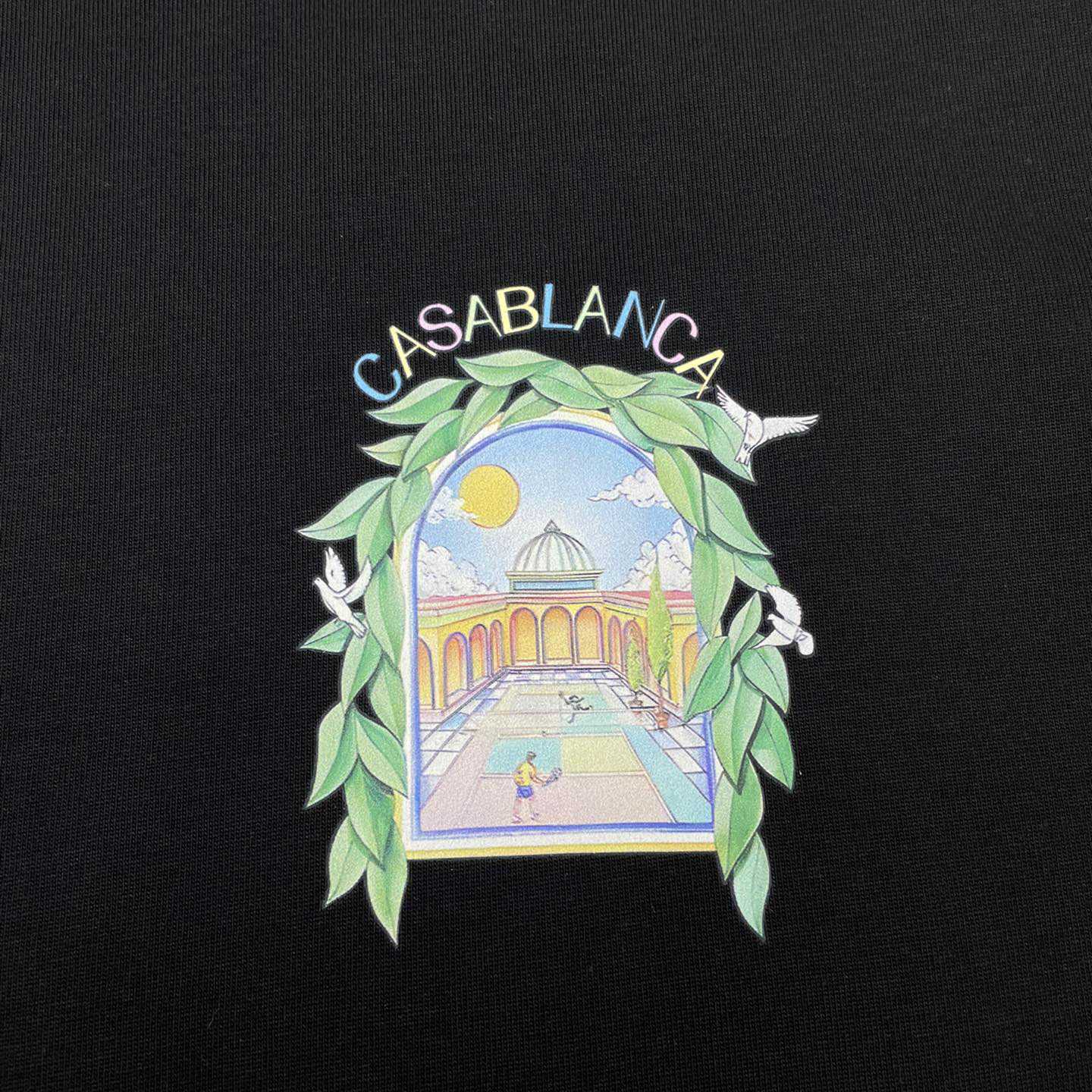 Casablanca  Black 'Casablanca Avenida' T-Shirt   C890 - FashionPlug