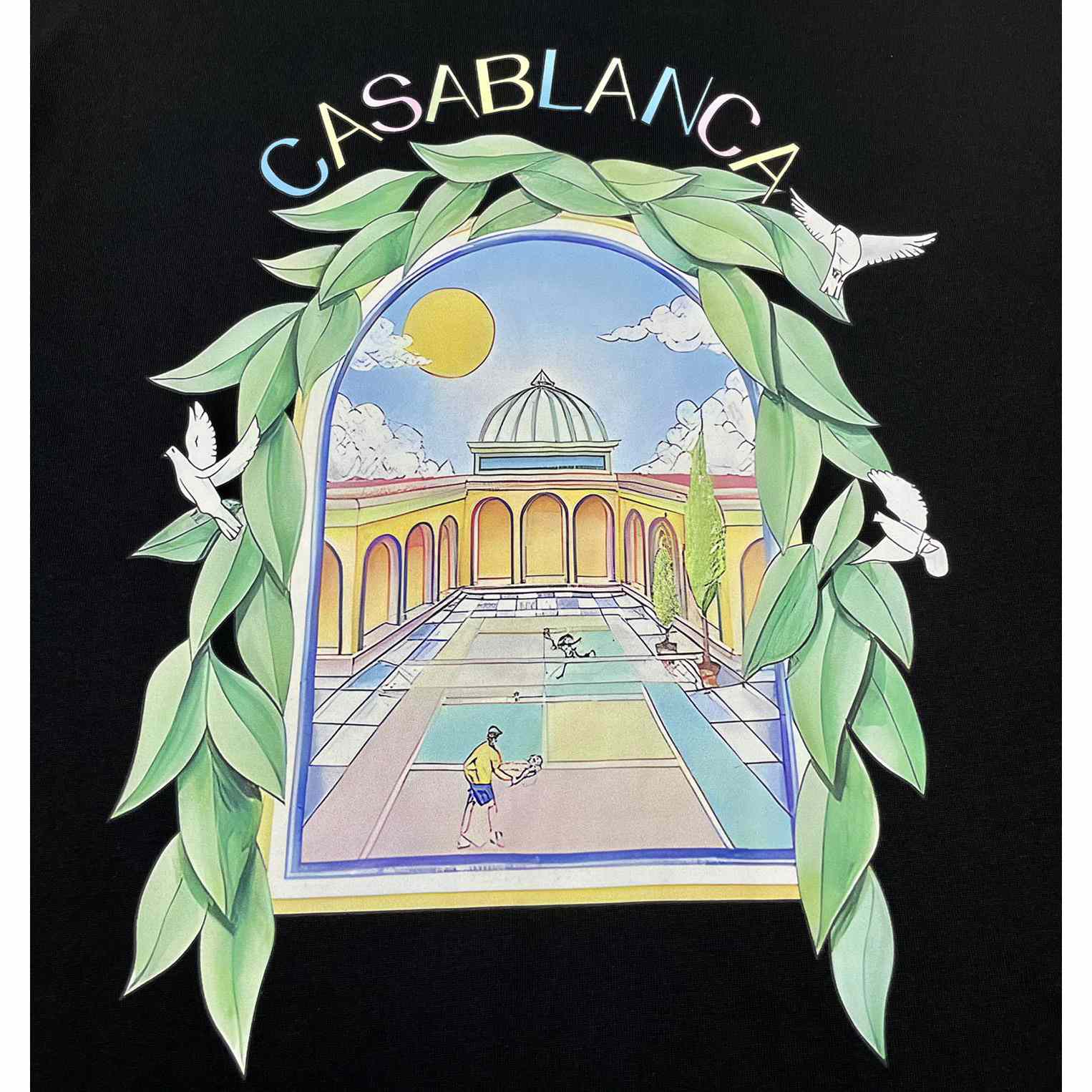 Casablanca  Black 'Casablanca Avenida' T-Shirt   C890 - FashionPlug
