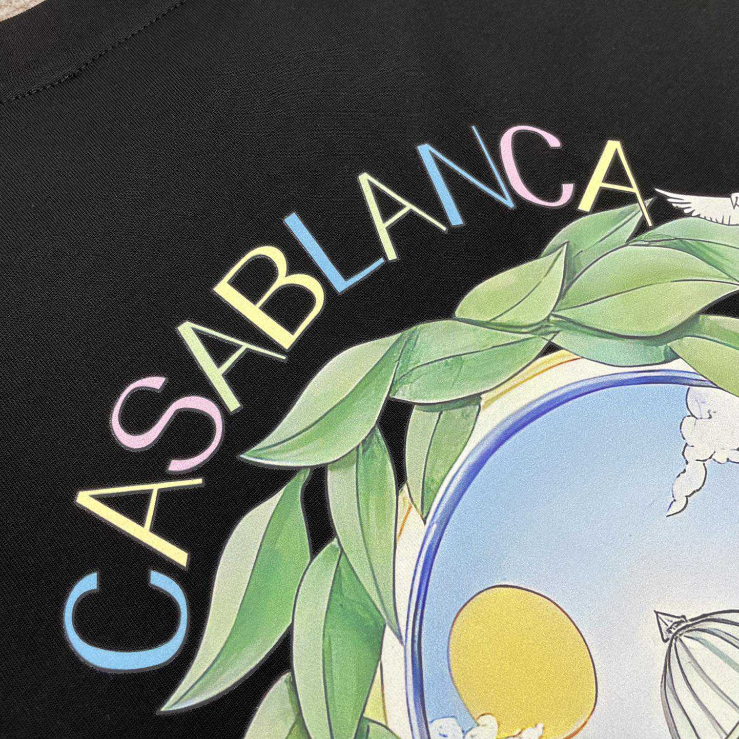 Casablanca  Black 'Casablanca Avenida' T-Shirt   C890 - FashionPlug