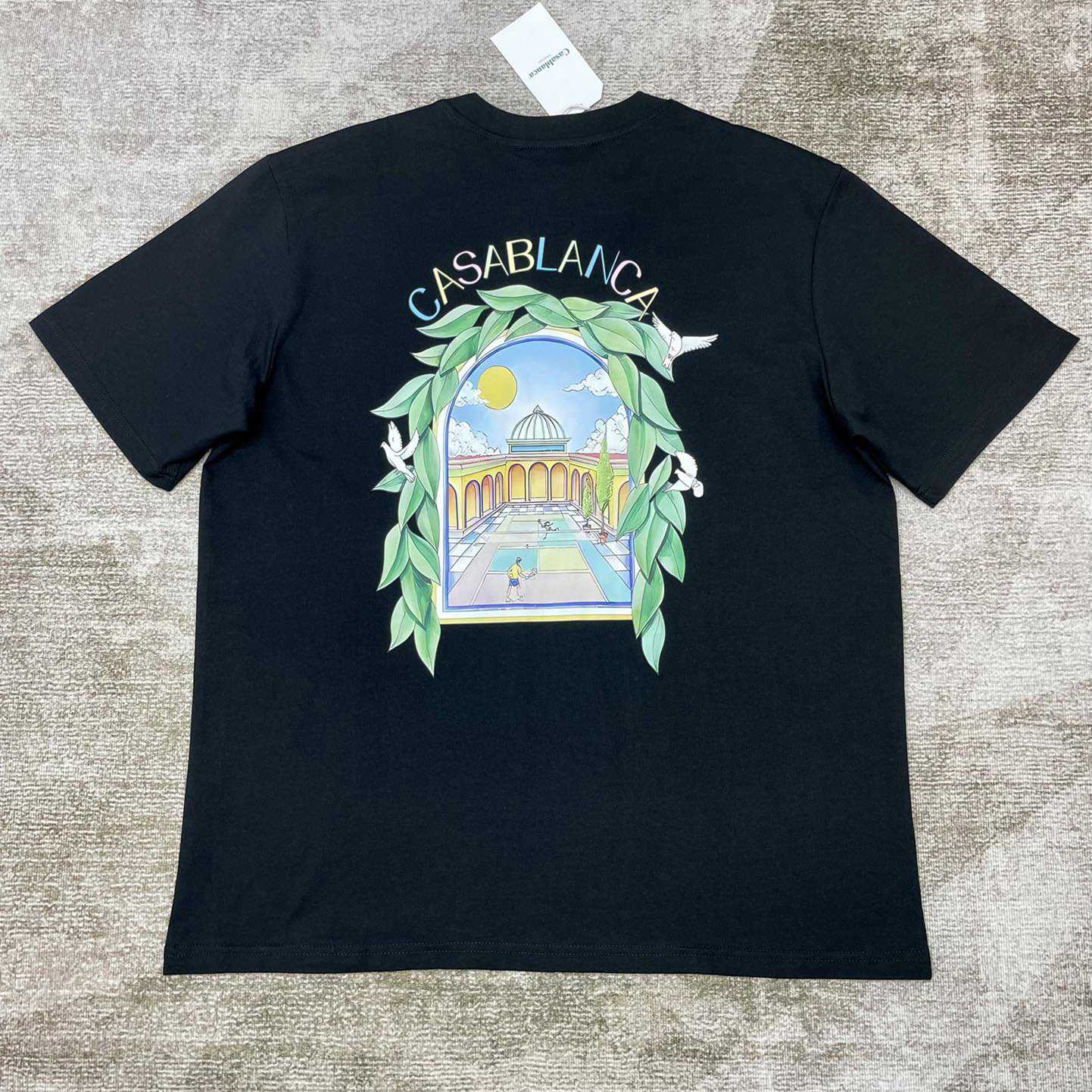 Casablanca  Black 'Casablanca Avenida' T-Shirt   C890 - FashionPlug