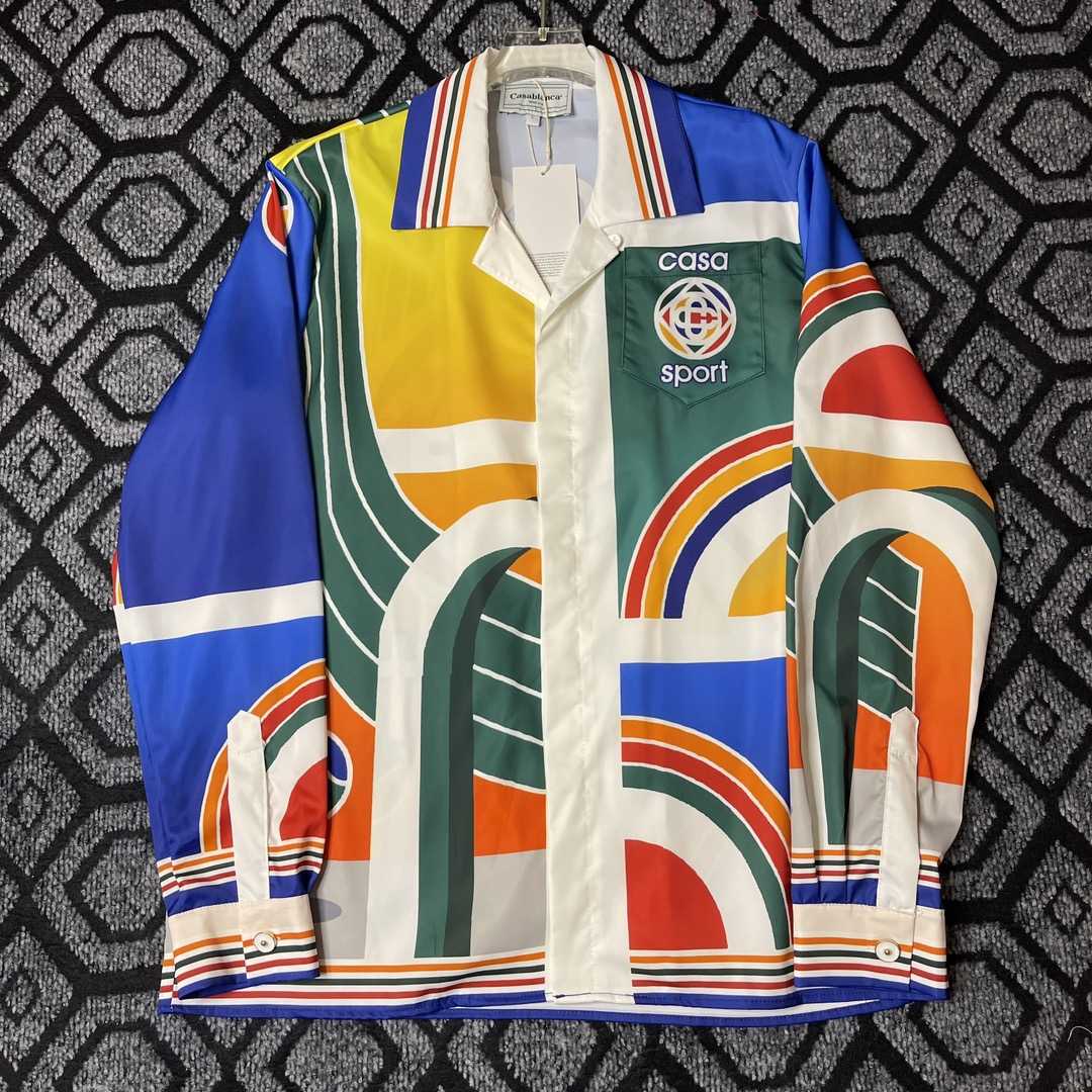 Casablanca Casa Sport Print Silk Button-Up Shirt - FashionPlug
