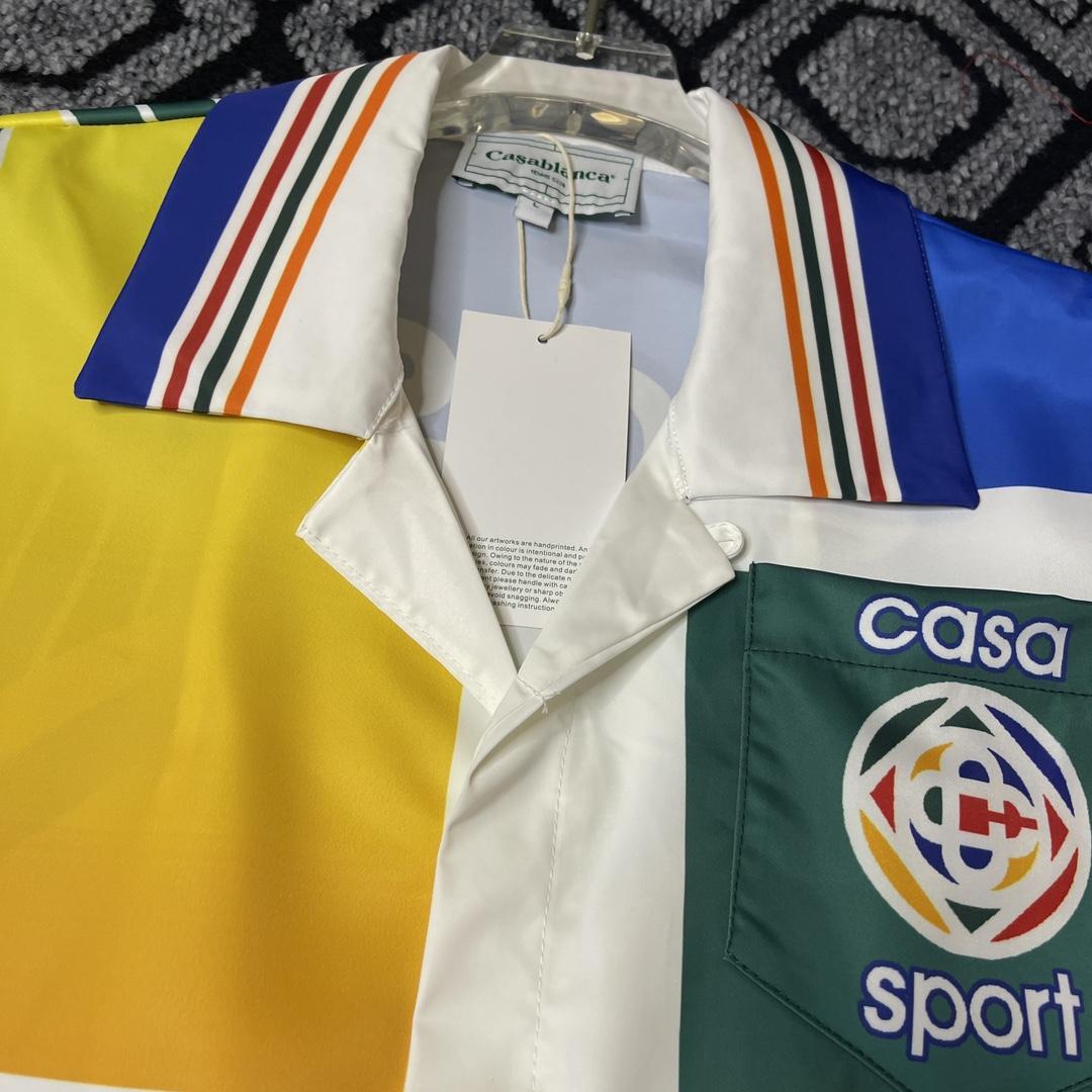 Casablanca Casa Sport Print Silk Button-Up Shirt - FashionPlug