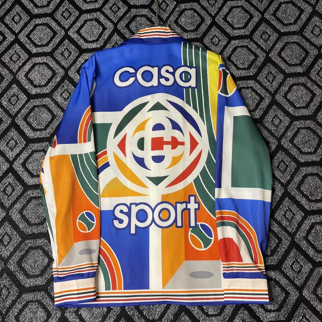 Casablanca Casa Sport Print Silk Button-Up Shirt - FashionPlug