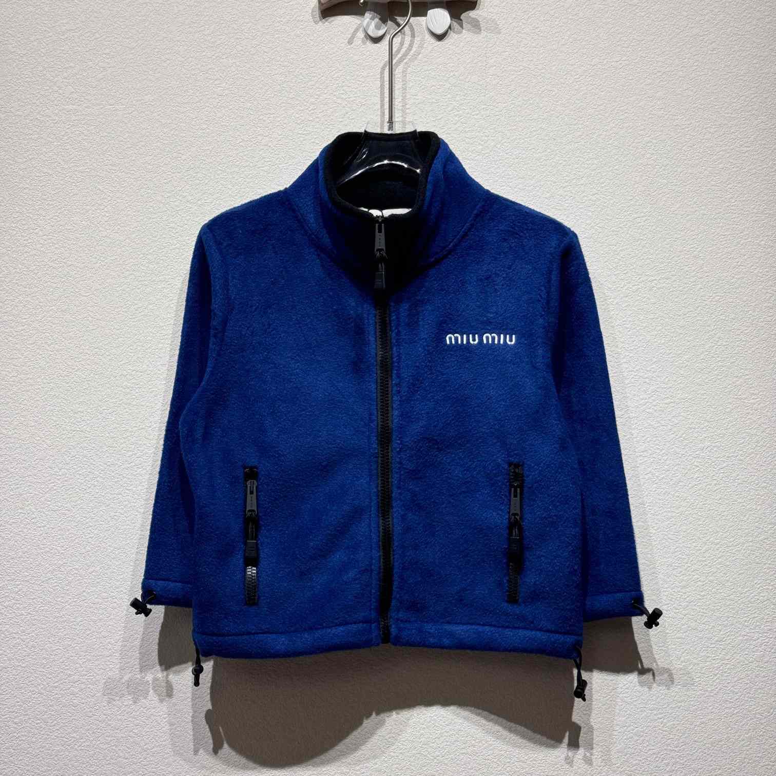 Miu Miu Logo-embroidered Fleece Sweatshirt - FashionPlug