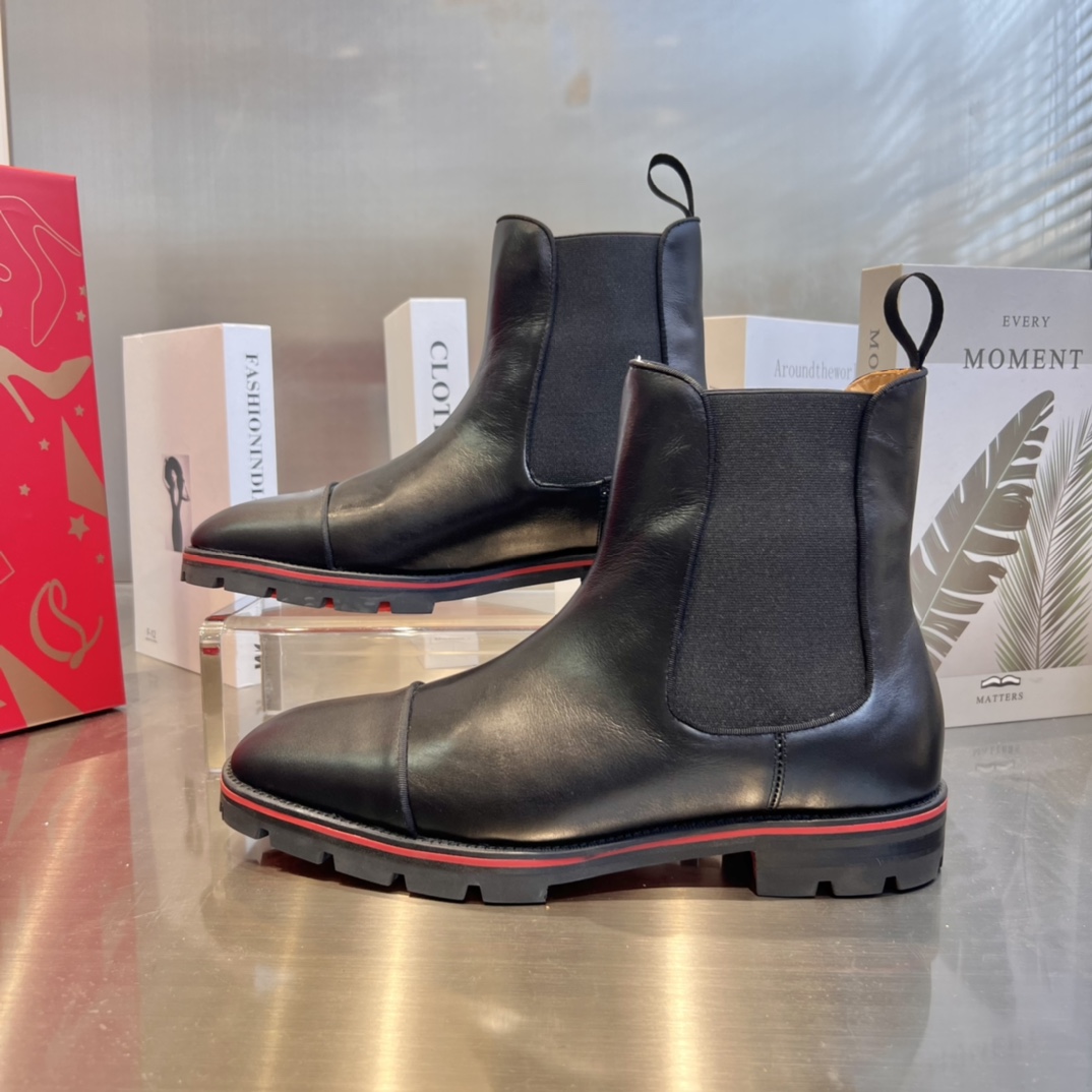 Christian Louboutin Leather Ankle Boots - FashionPlug