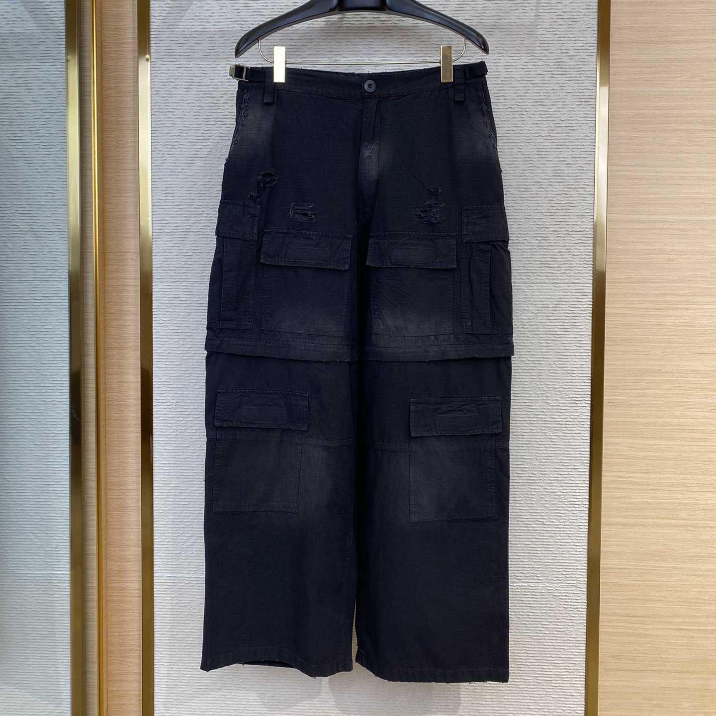 Balenciaga Large Cargo Pants In Black - FashionPlug