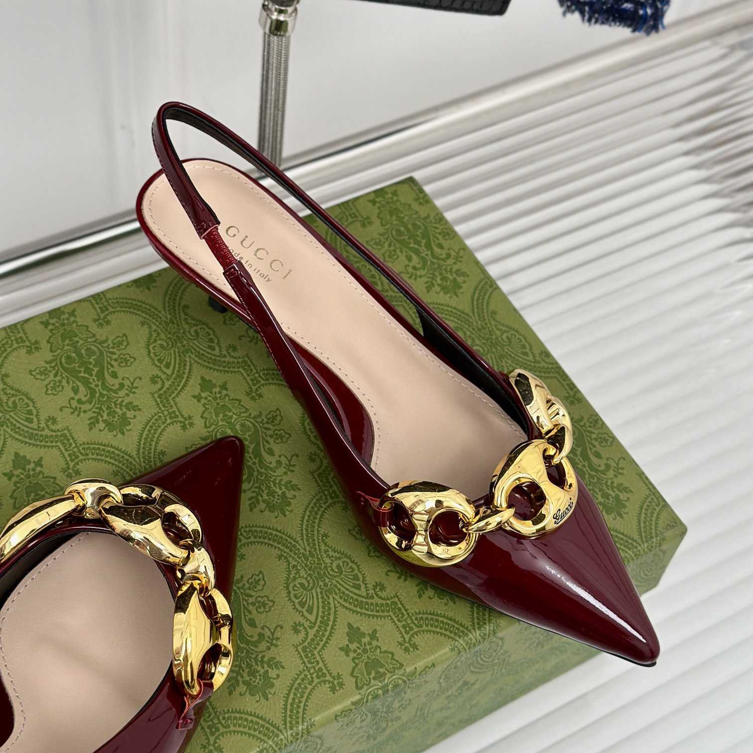 Gucci Women's Slingback With Marina Chain  - FashionPlug