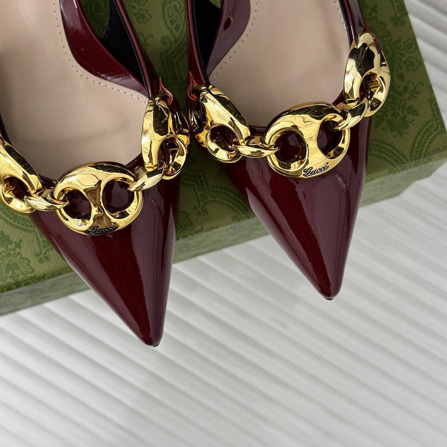 Gucci Women's Slingback With Marina Chain  - FashionPlug