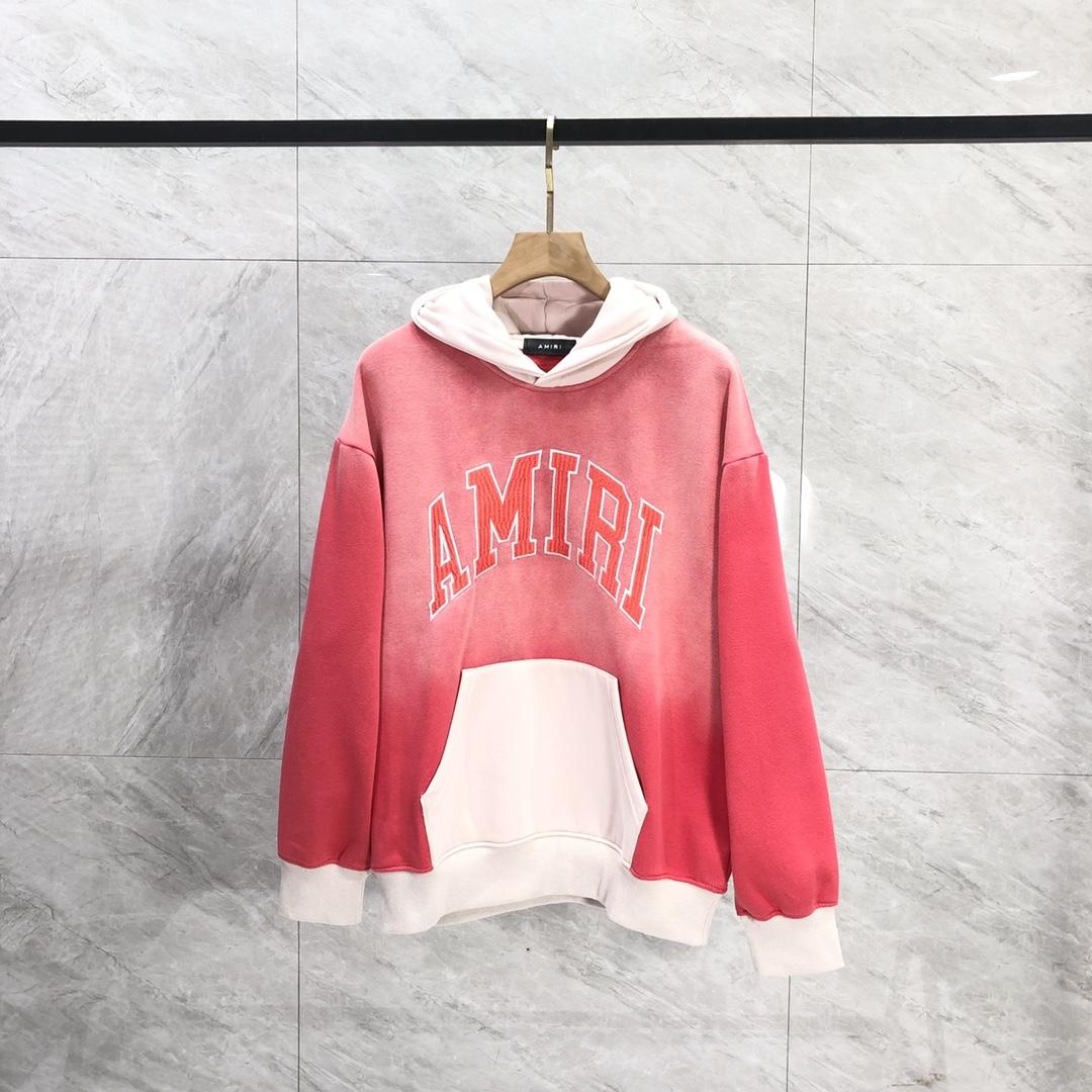 Amiri  Red 'Amiri' Vintage Oversized Hoodie - FashionPlug
