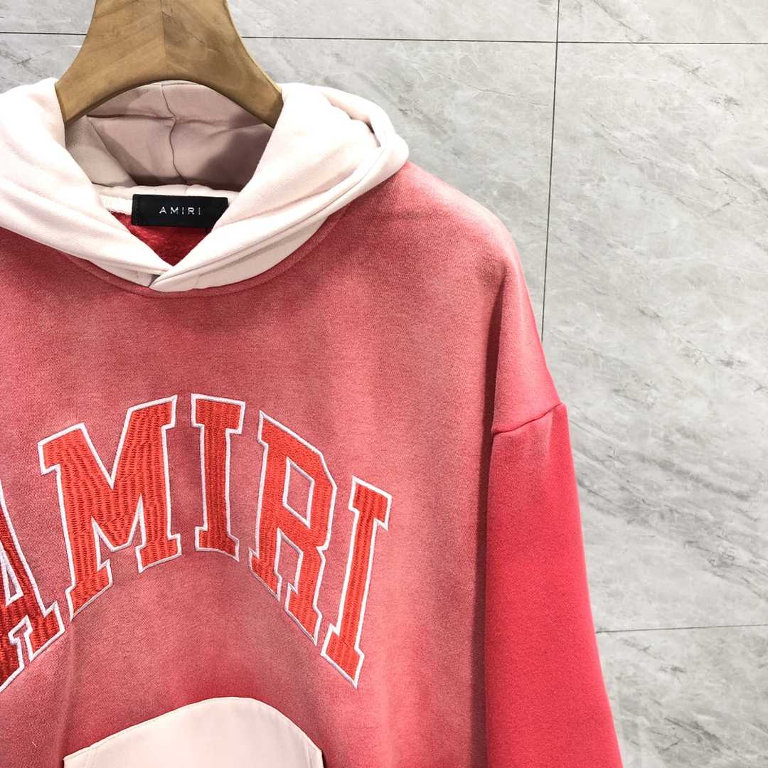 Amiri  Red 'Amiri' Vintage Oversized Hoodie - FashionPlug