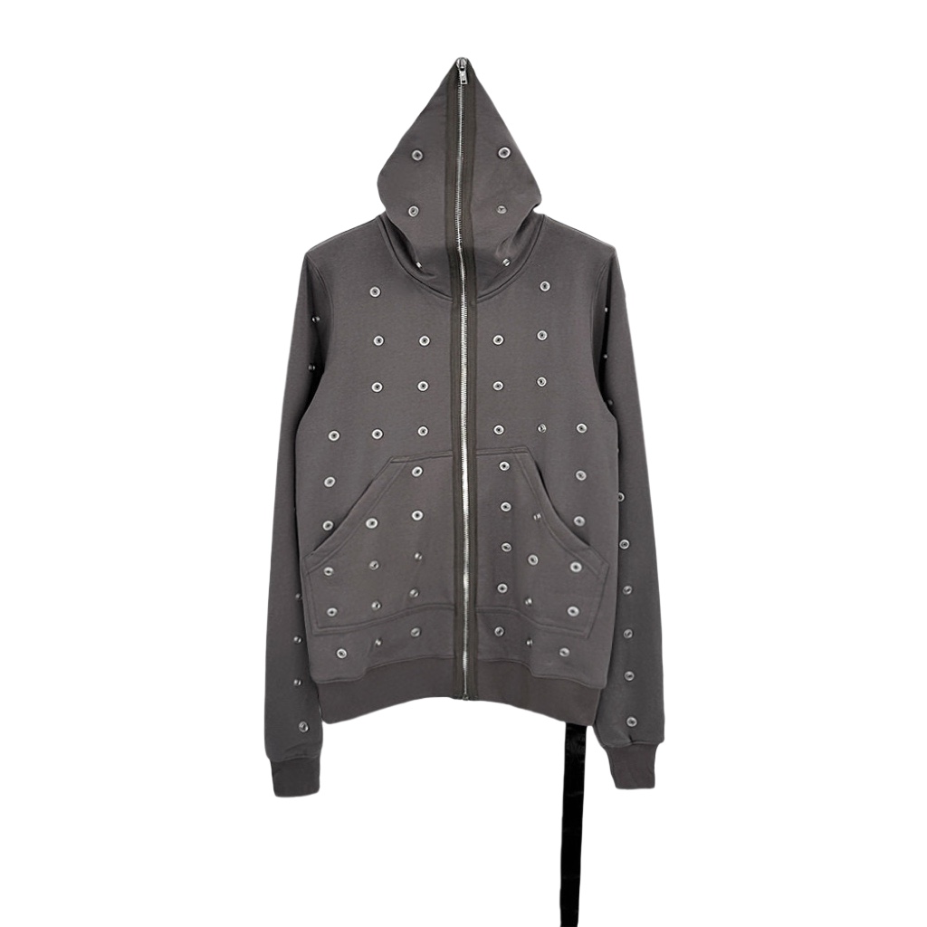 Rick Owens DRKSHDW Stud-detailing Zipped Hoodie - FashionPlug