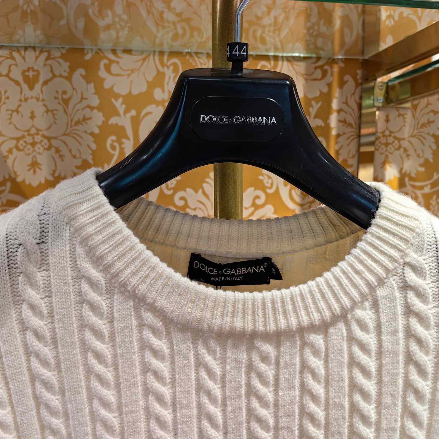 Dolce & Gabbana White Logo-embroidery Virgin Wool Jumper - FashionPlug