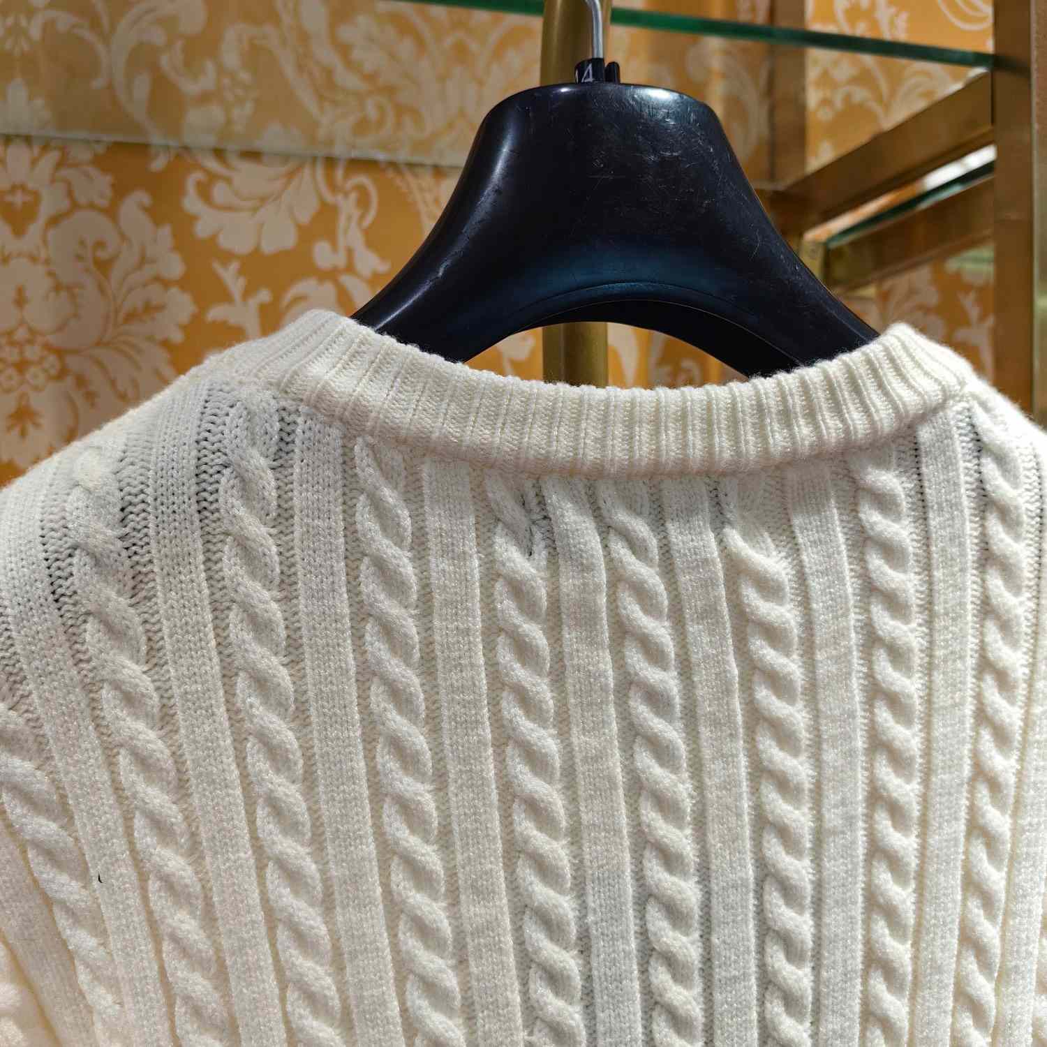 Dolce & Gabbana White Logo-embroidery Virgin Wool Jumper - FashionPlug
