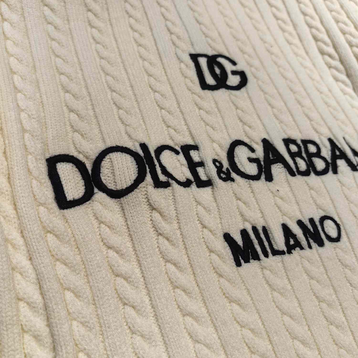 Dolce & Gabbana White Logo-embroidery Virgin Wool Jumper - FashionPlug