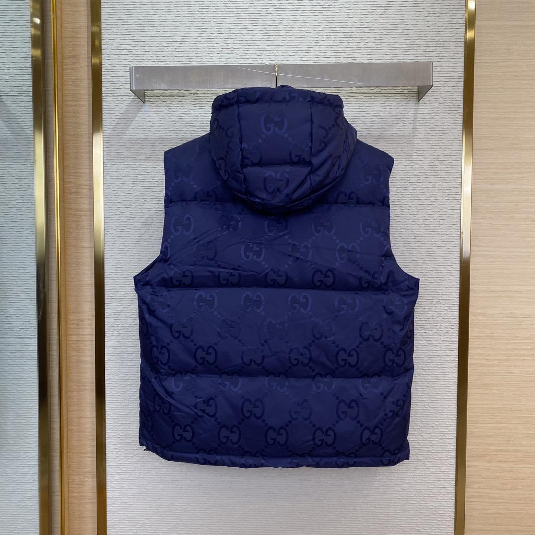 Gucci Jumbo GG Canvas Down Vest - FashionPlug