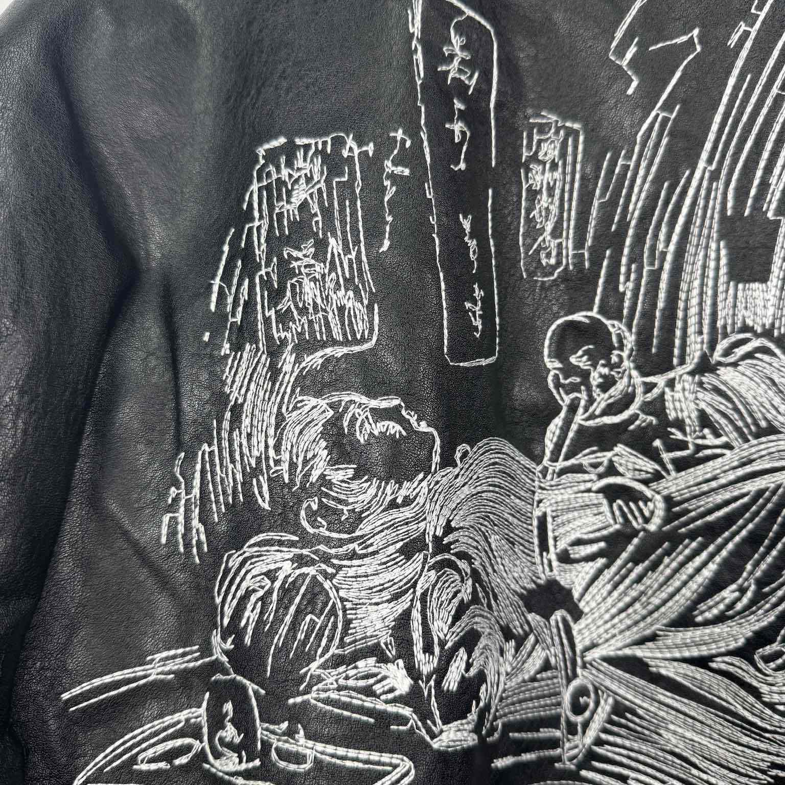 Enfants Riches Deprimes Opium Embroidered Leather Jacket - FashionPlug