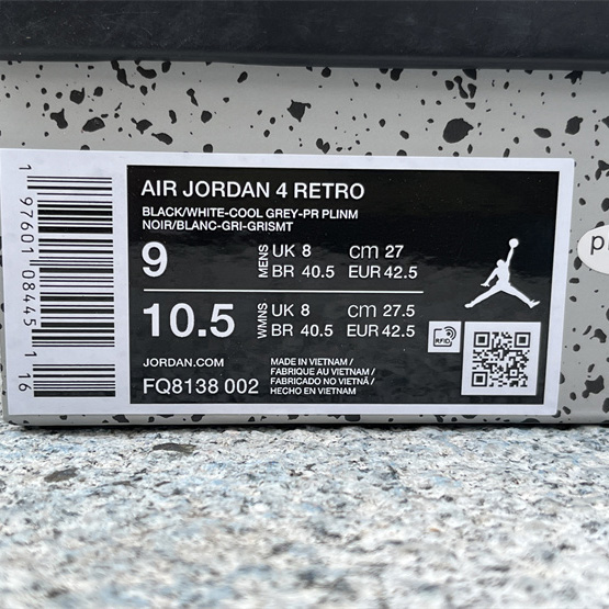 Air Jordan 4 “Fear Sneakers     FQ8138-002 - FashionPlug