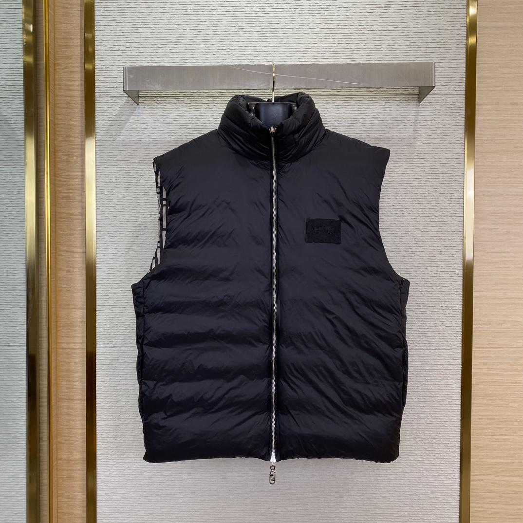 Fendi FF Stripe Reversible Padded Gilet - FashionPlug
