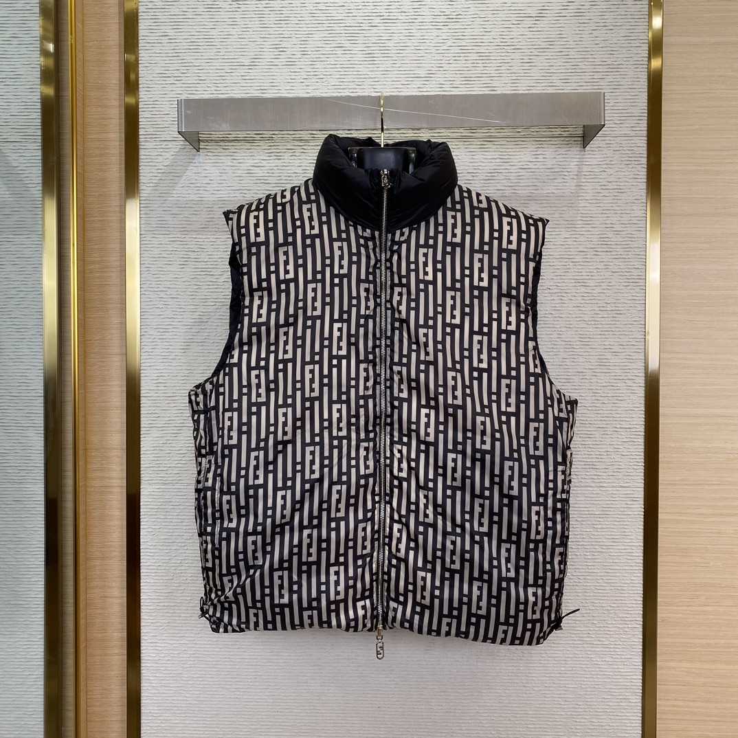 Fendi FF Stripe Reversible Padded Gilet - FashionPlug