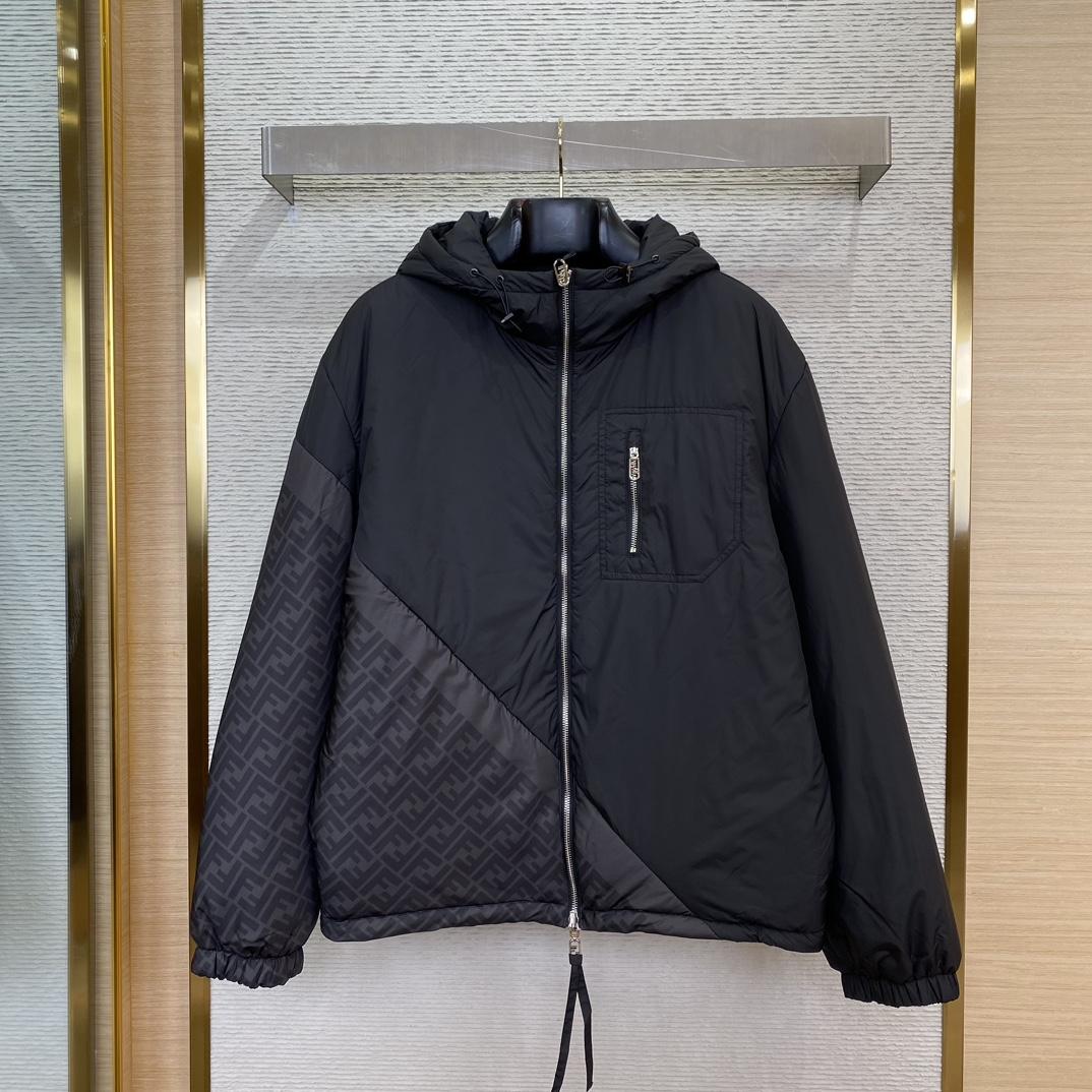Fendi Windbreaker Black Nylon Windbreaker Jacket - FashionPlug